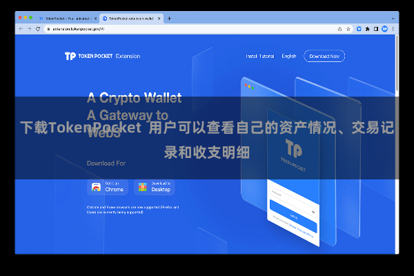 下载TokenPocket  用户可以查看自己的资产情况、交易记录和收支明细